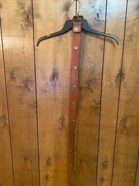 Leather Men’s 12 Gauge Shell Studded Belt - Brown